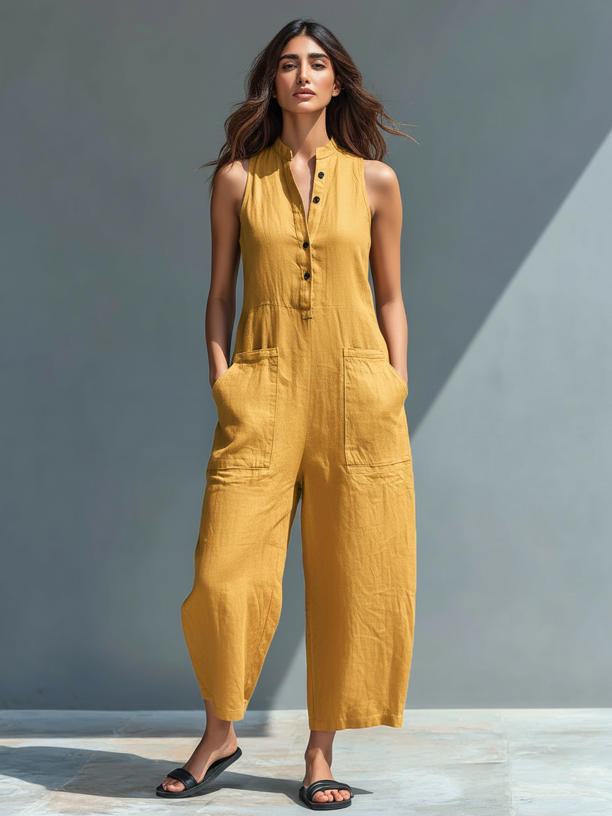 Julia | Sleeveless Linen Jumpsuit