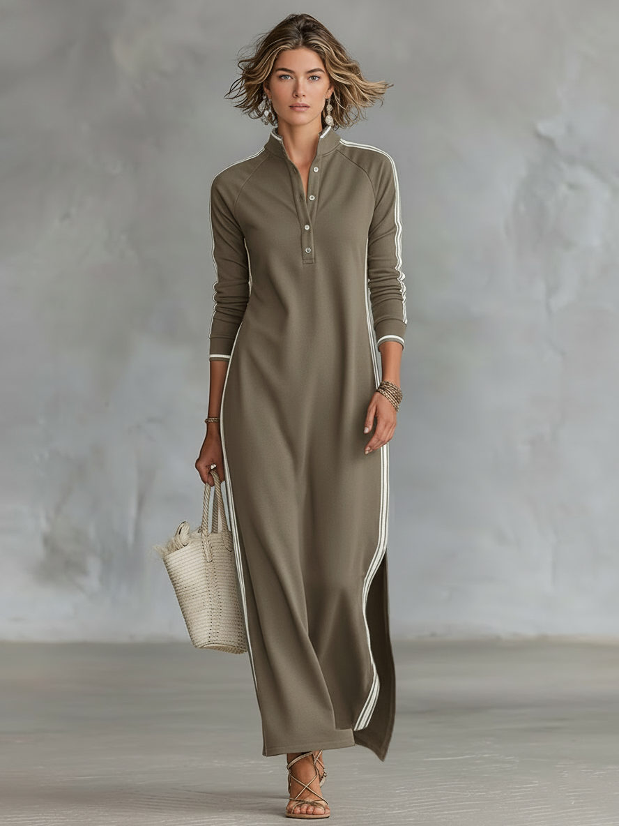Sammy | Sweat Maxi Dress Button Collar