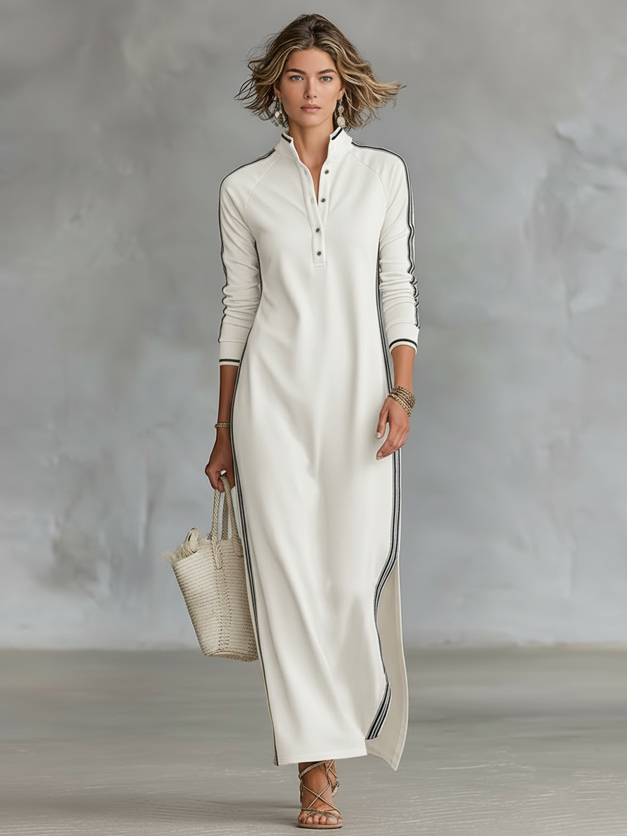 Sammy | Sweat Maxi Dress Button Collar