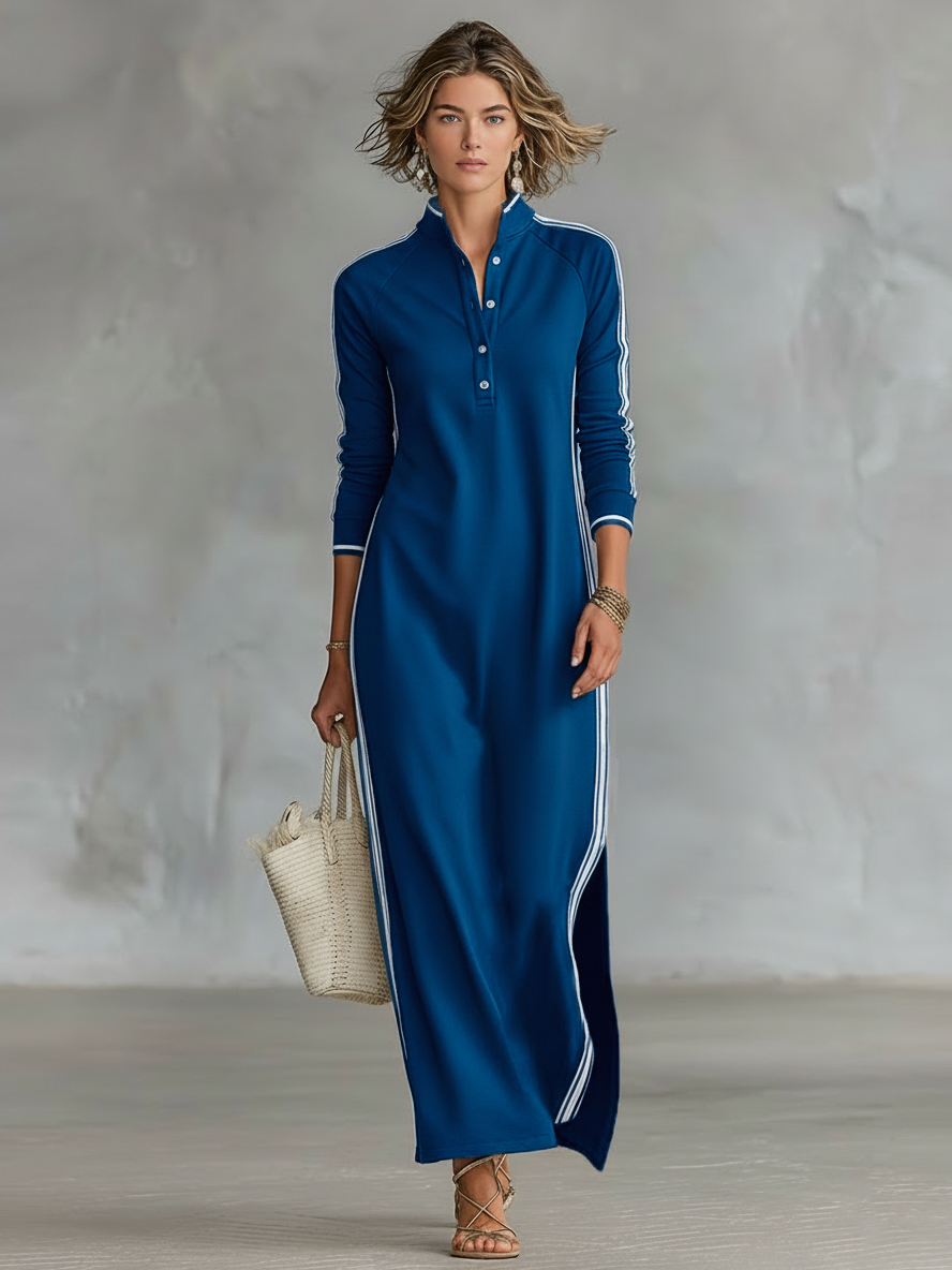 Sammy | Sweat Maxi Dress Button Collar