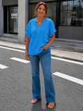 Elaine | Luxe Pleated V-Neck Blouse