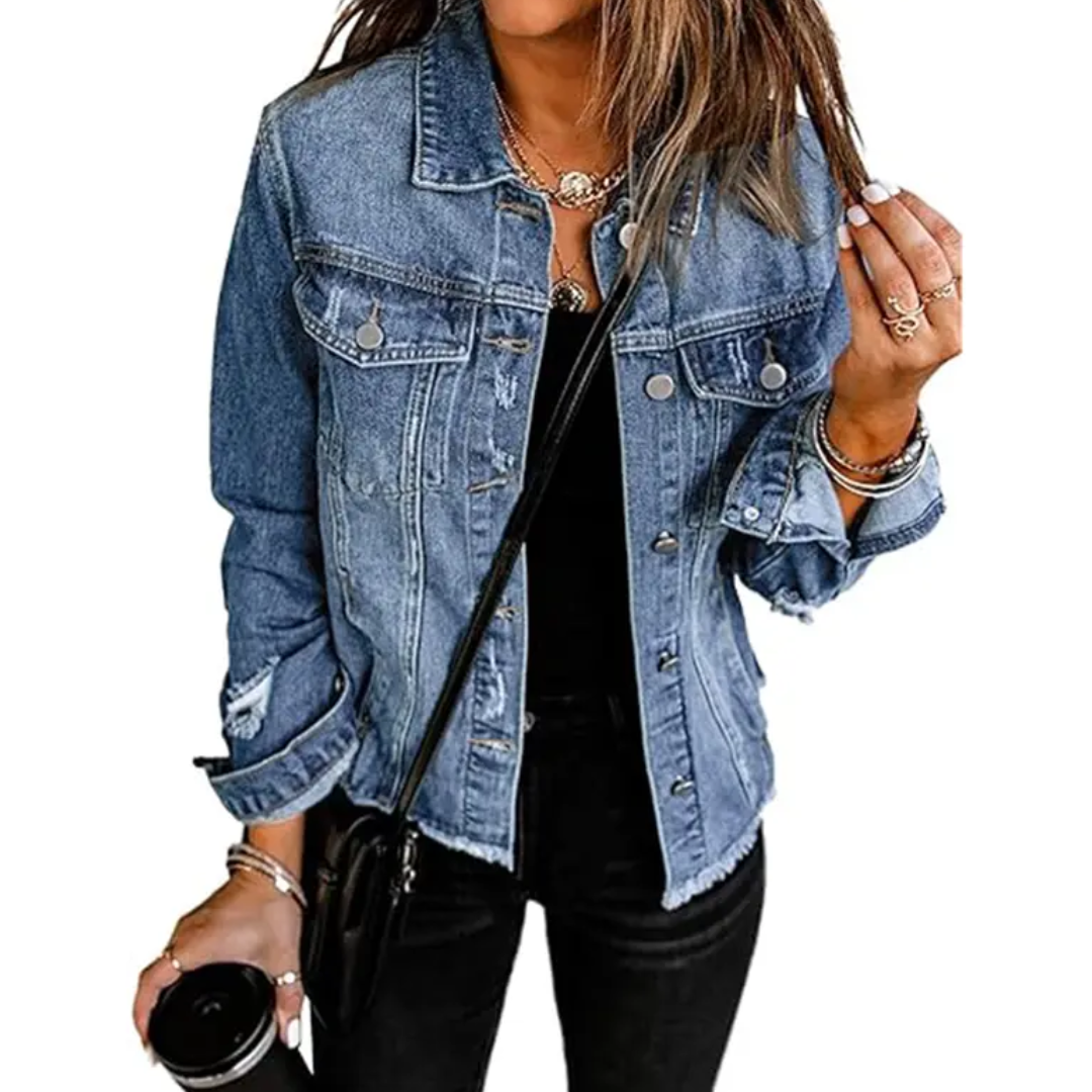 Dorina | Distressed Boyfriend Denim Jacket