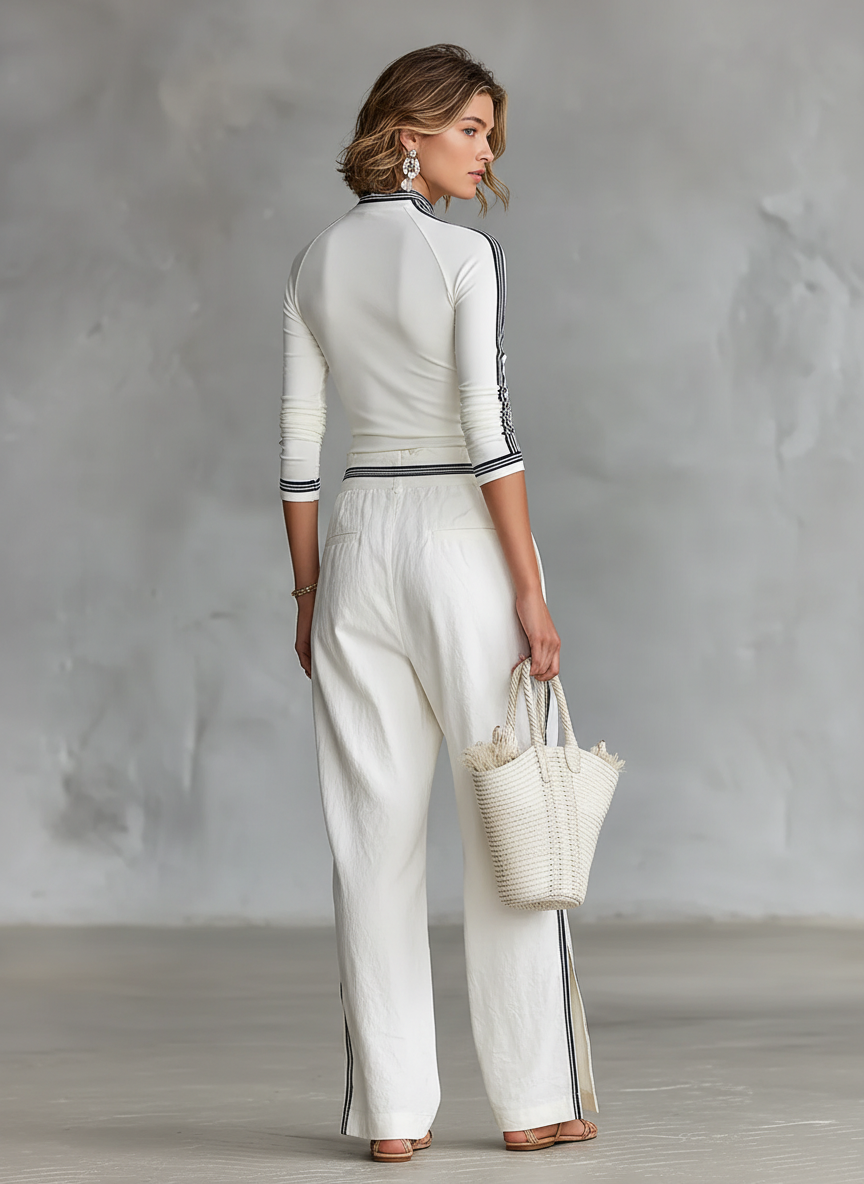 Leila | Sport Set Wide Pants with Drawstring