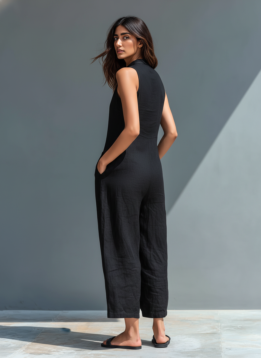 Julia | Sleeveless Linen Jumpsuit