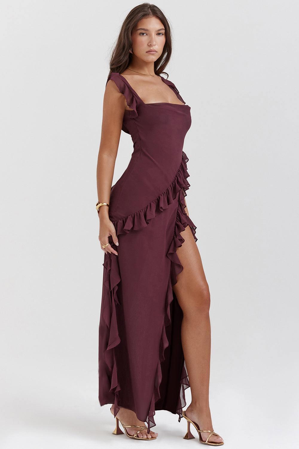 Tiana | Dark Plum Long Dress