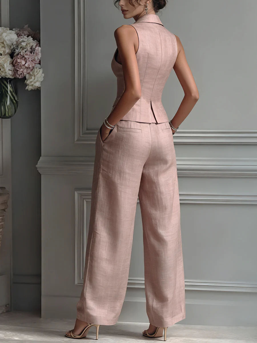 Julie | Two-Piece Set with V-Neck and Buttons