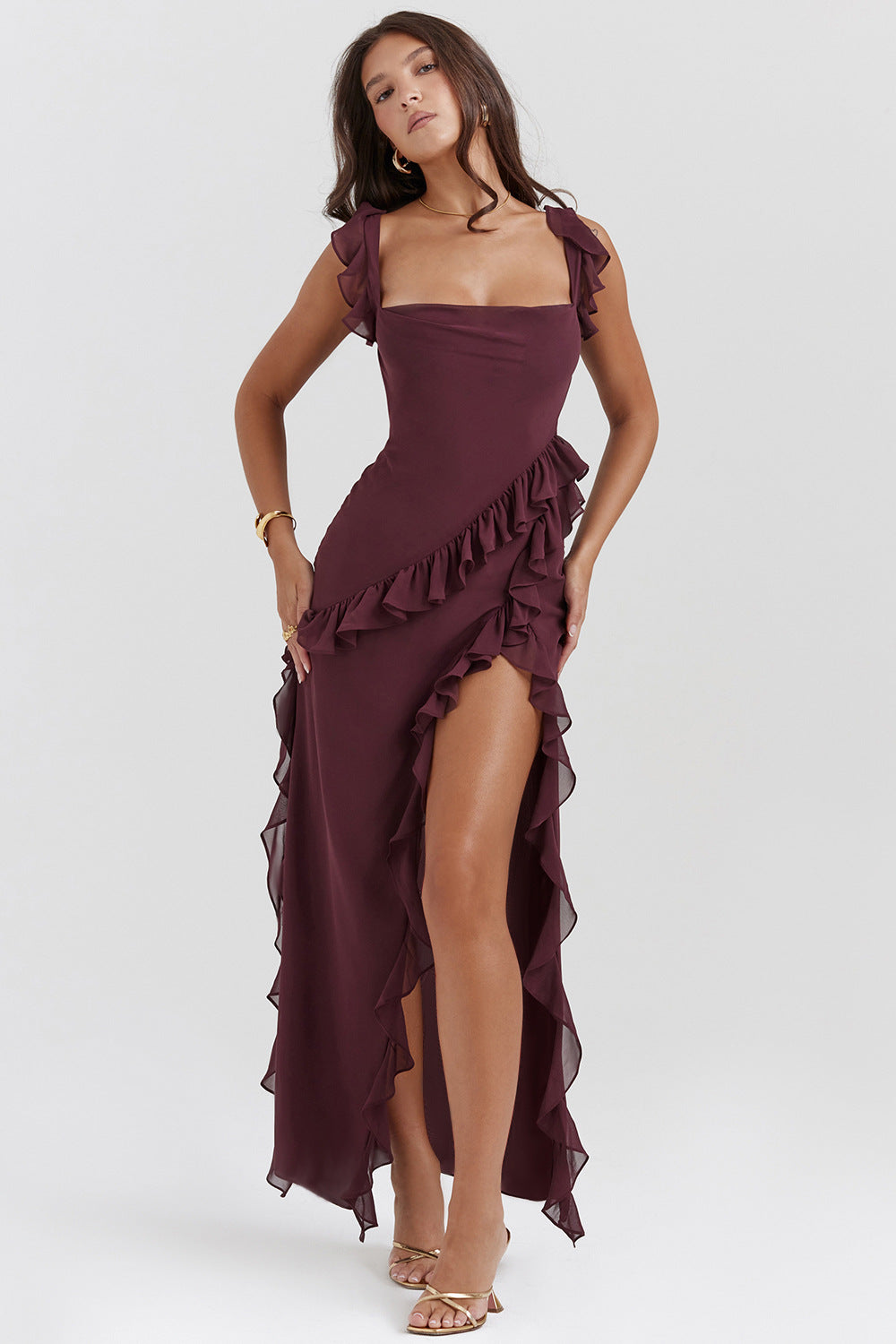 Tiana | Dark Plum Long Dress
