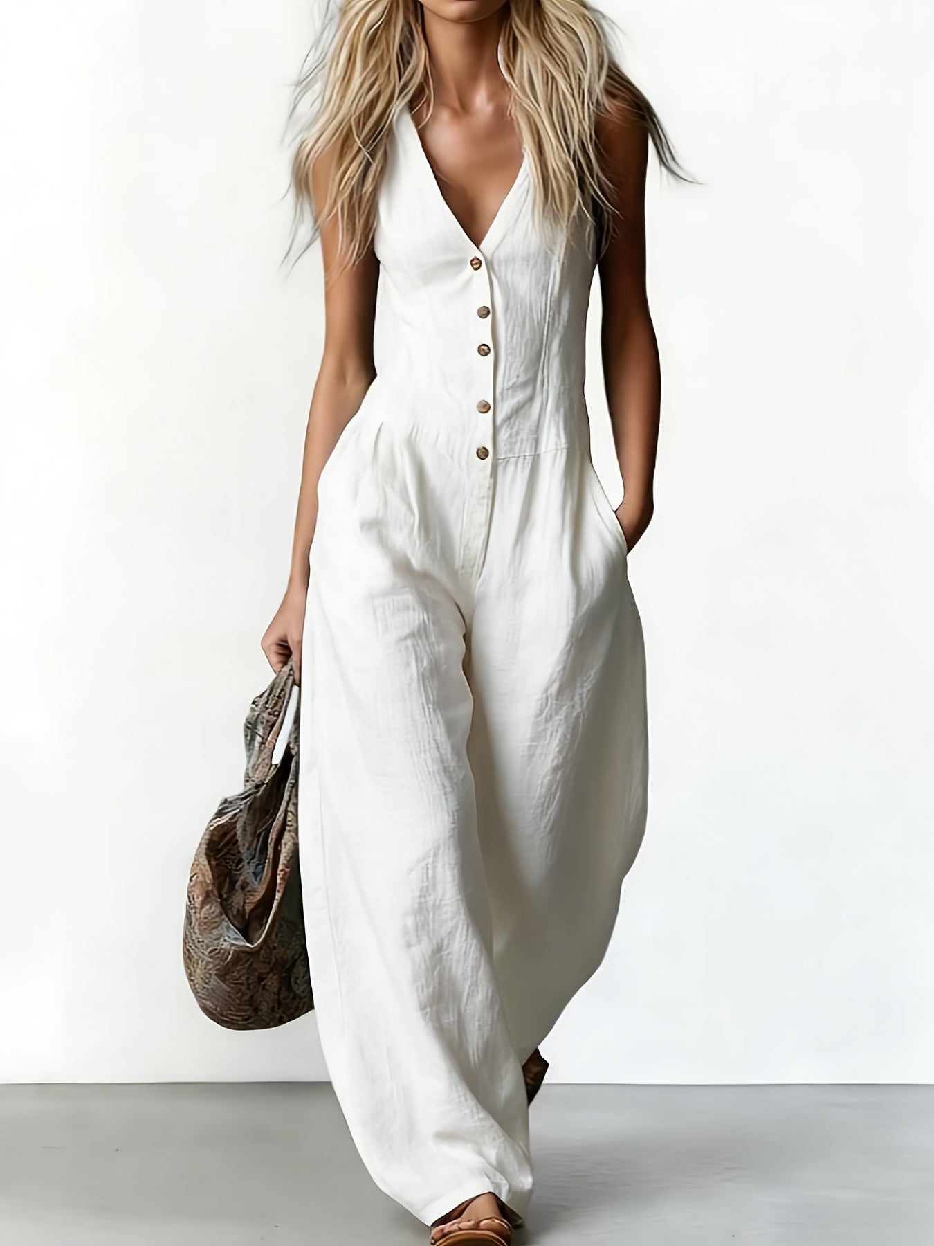 Margaux | Elegant Button Jumpsuit