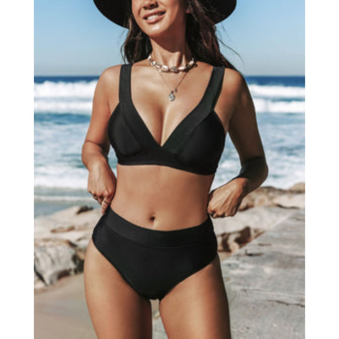 Heather | Solid High-Waisted Bikini