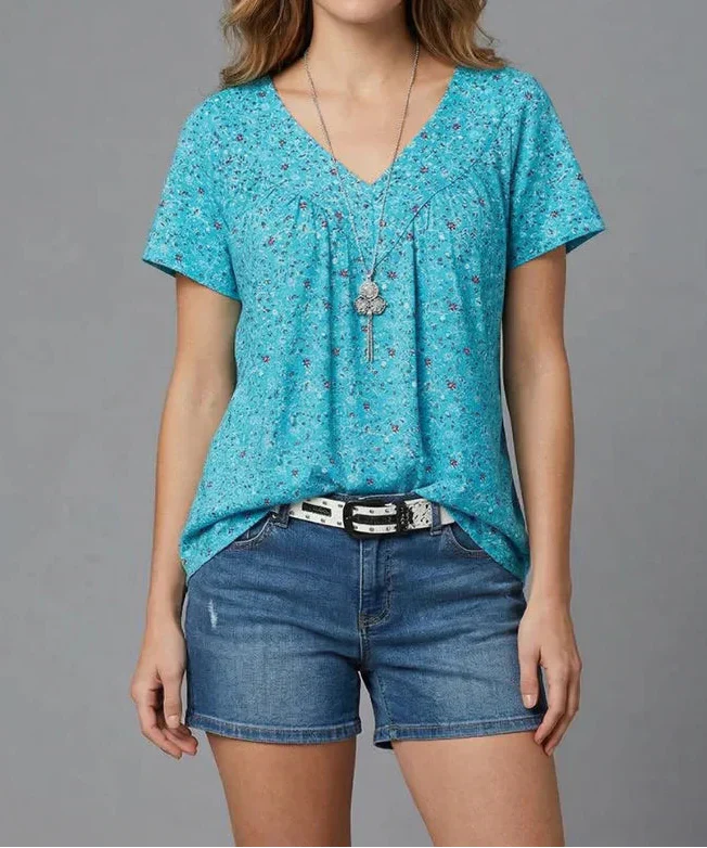 Trisha | Floral V-neck T-shirt