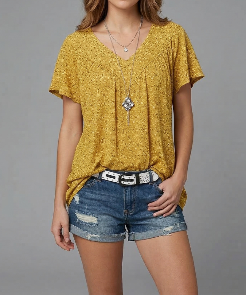 Trisha | Floral V-neck T-shirt
