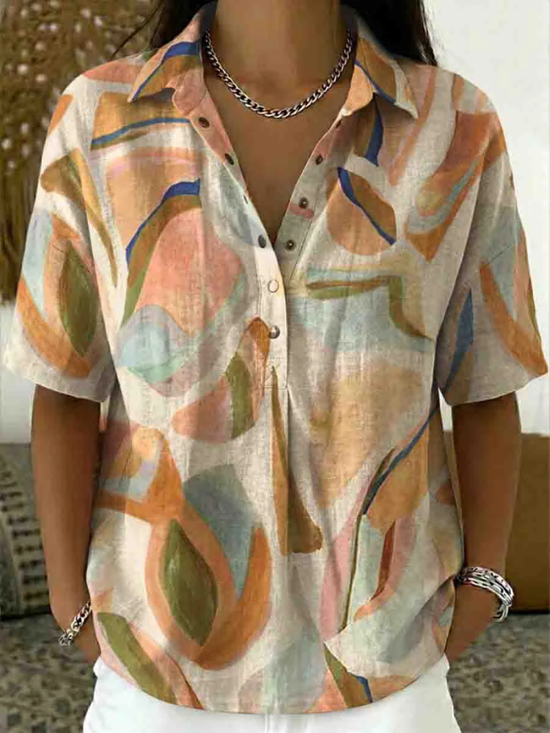 Laila | Modern Blouse with Artistic Print