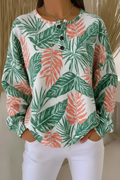 Women's Gradient Pattern Art Print Casual Waffle Sweatshirt