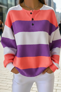 Women's Gradient Pattern Art Print Casual Waffle Sweatshirt