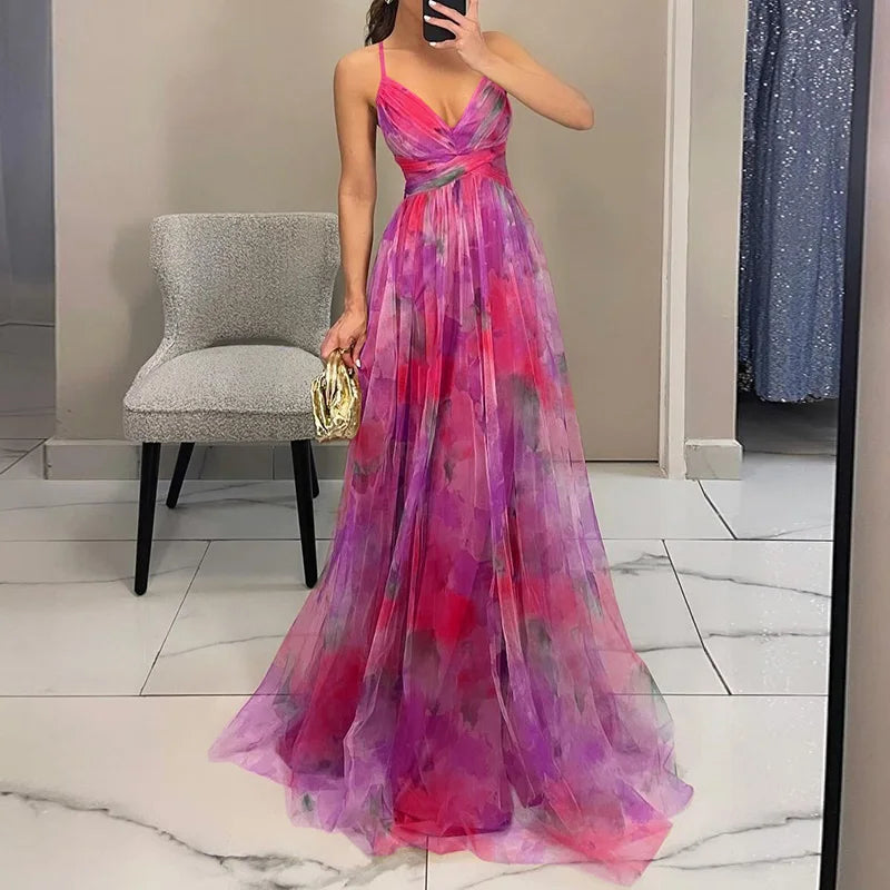 Genevieve | Charming Maxi Dress with Floral Print
