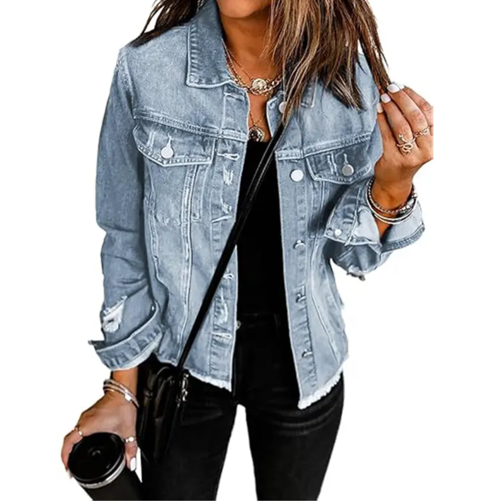 Dorina | Distressed Boyfriend Denim Jacket