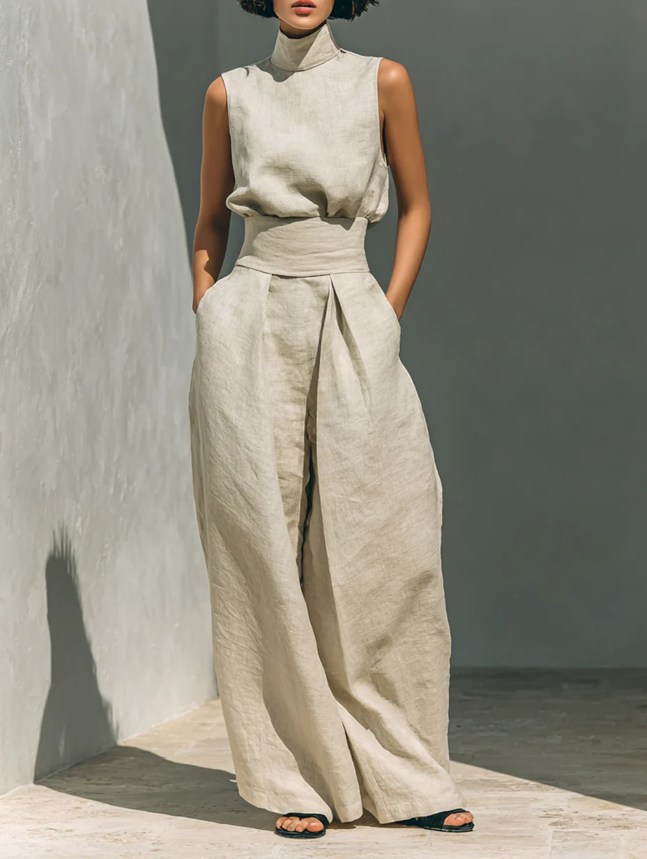 Sienna | Sleeveless Top and Wide-leg Pants Set