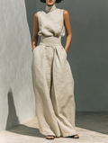 Sienna | Sleeveless Top and Wide-leg Pants Set