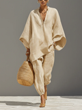 Kiera | Asymmetrical Hem Top and Jogger Pants Suit