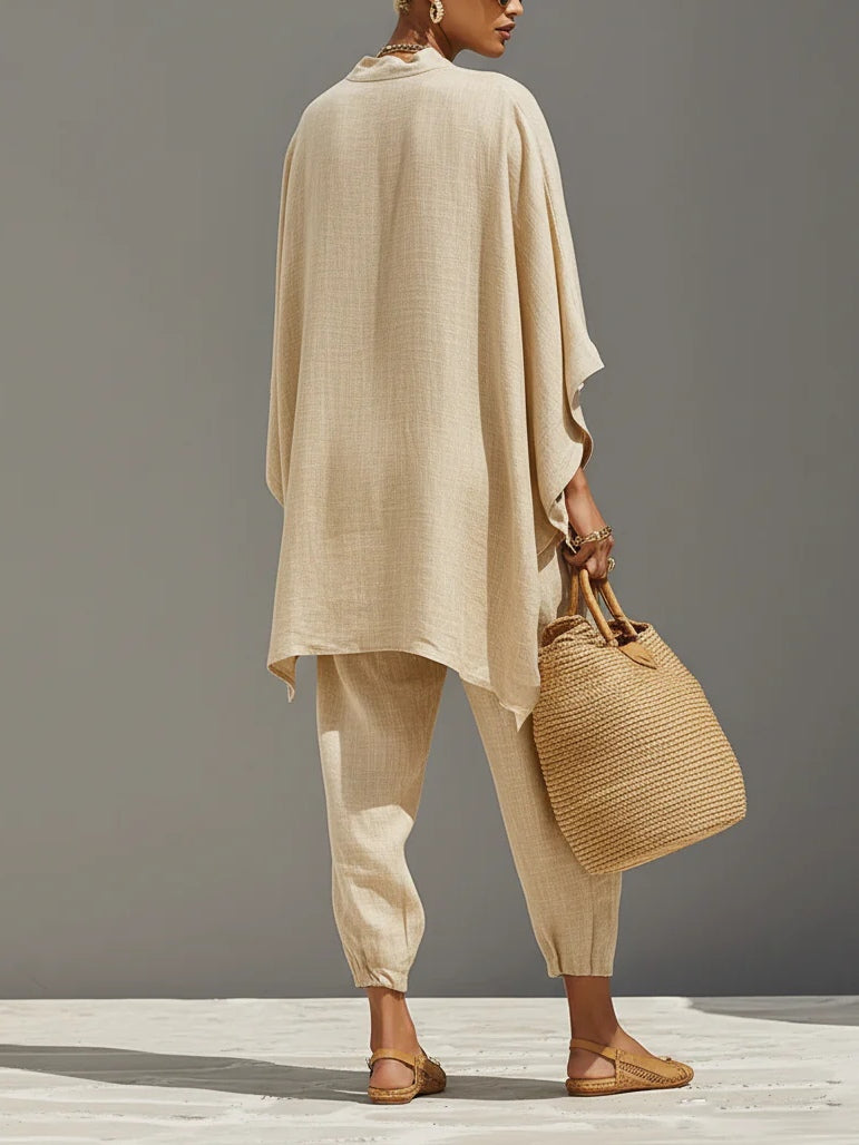 Kiera | Asymmetrical Hem Top and Jogger Pants Suit