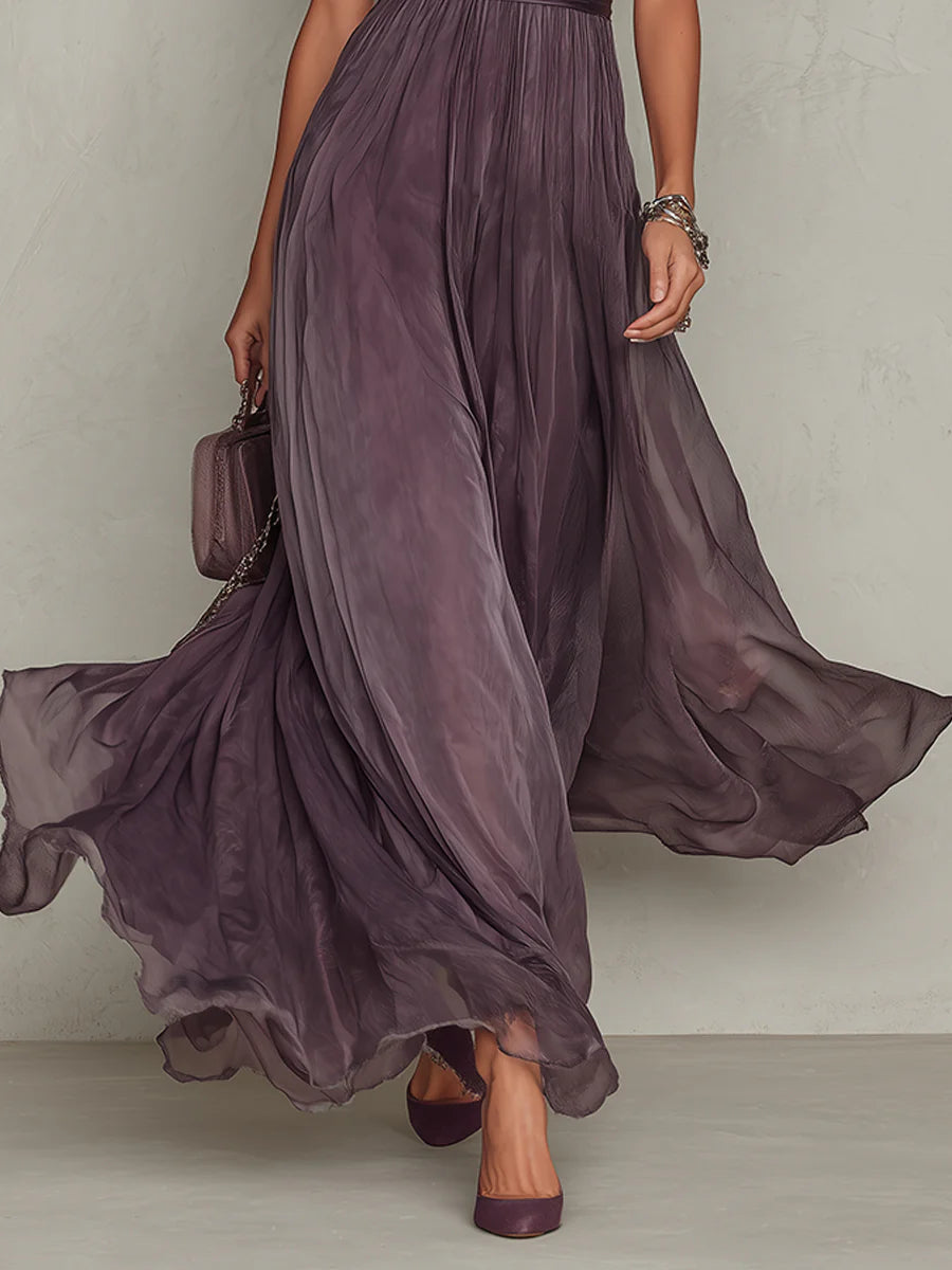 Marie | Purple Keyhole Maxi Dress
