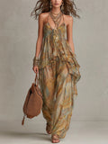 Sienna | Chiffon Ruffled Camisole and Wide-leg Pants Set