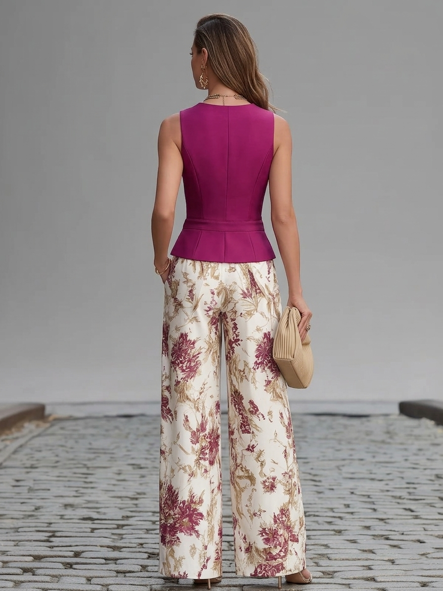 Lila | Floral Print Pants Set