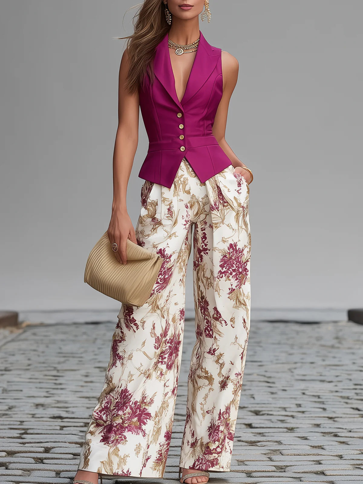Lila | Floral Print Pants Set