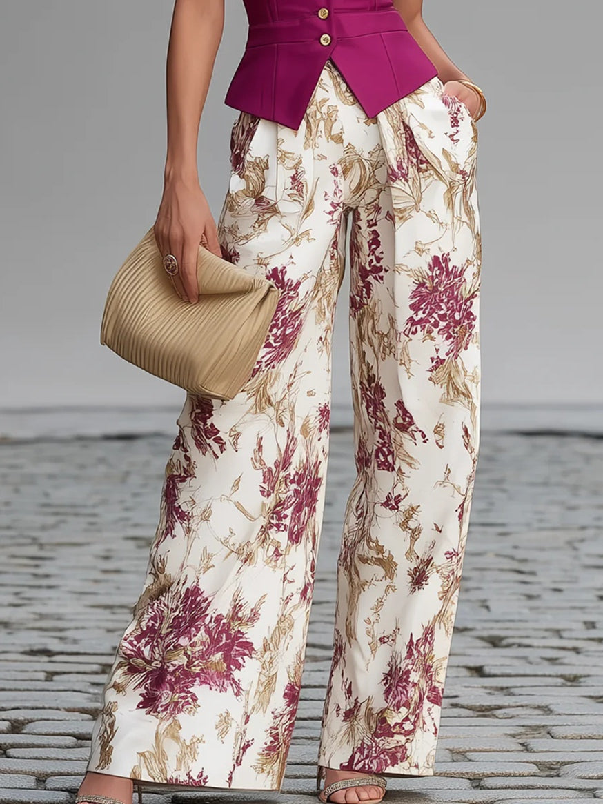 Lila | Floral Print Pants Set