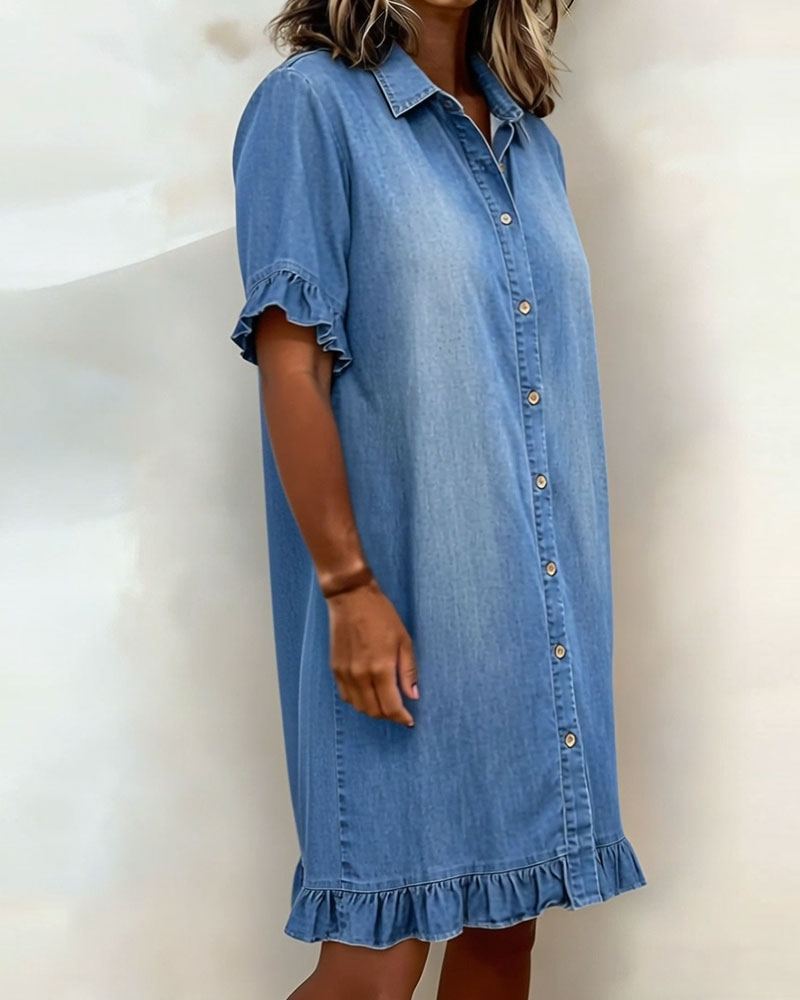 Vanessa | Comfortable Denim Dress with Flattering Ruching
