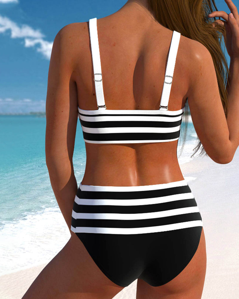 Yani | Striped High-Waisted Bikini