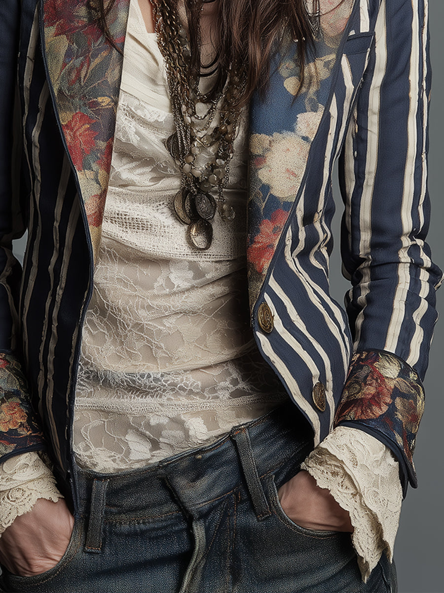 Janice | Bohemian Striped Blazer