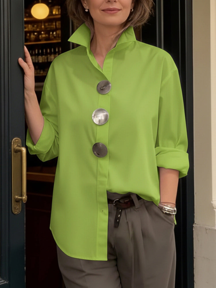 Rosa | Statement Button Stand Collar Blouse