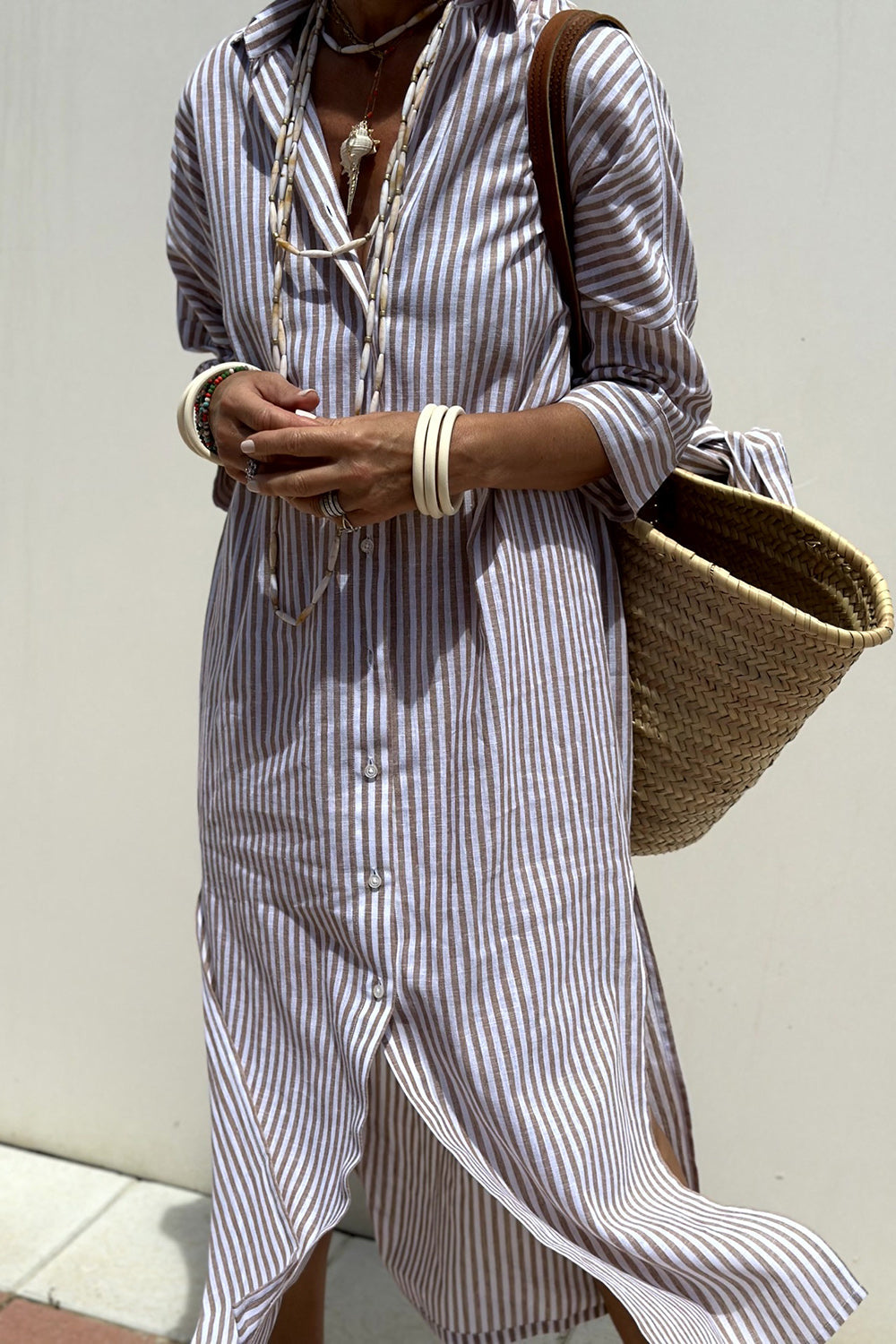 Sunna | Timeless Striped Shirt Dress with Elegant Comfort