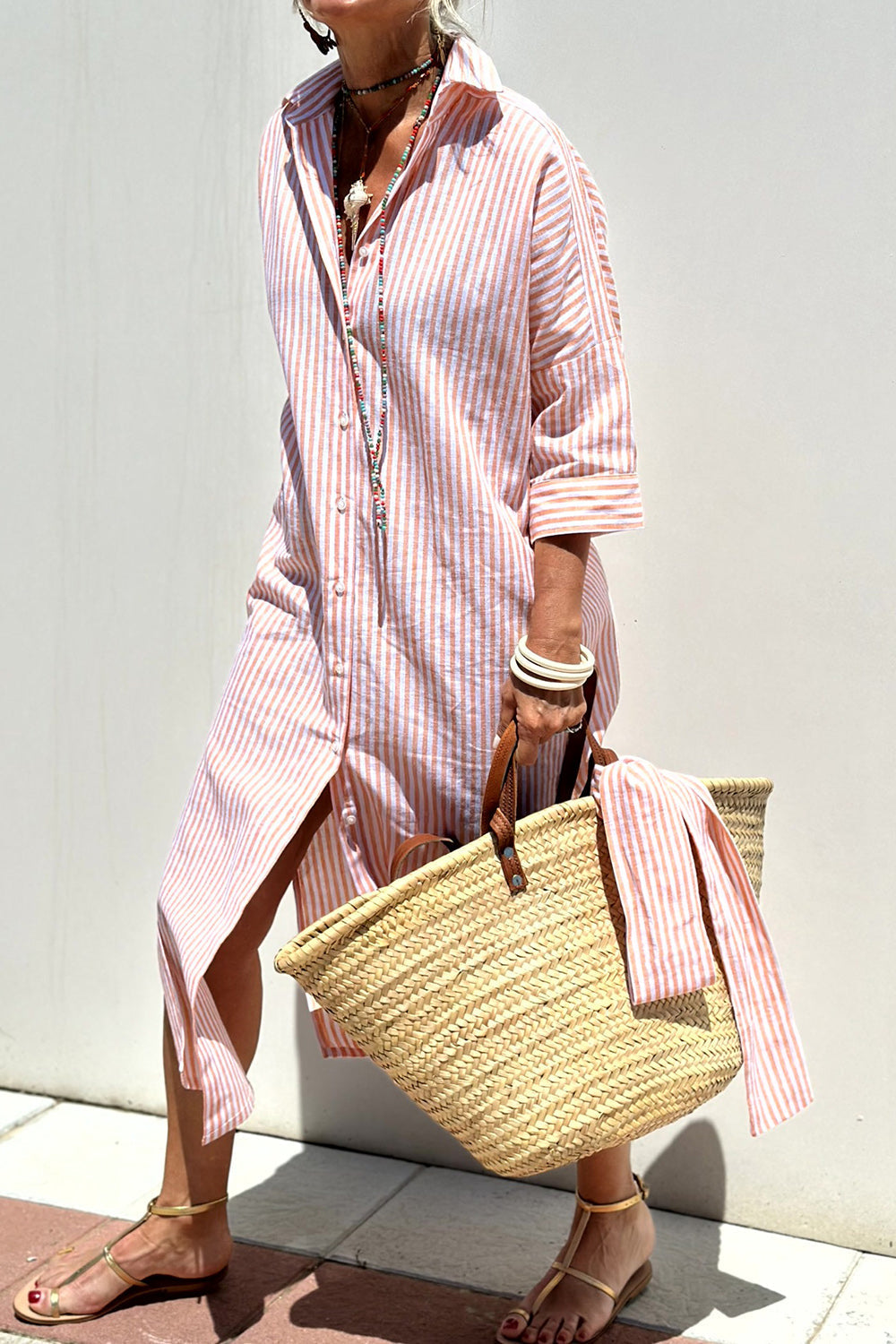 Sunna | Timeless Striped Shirt Dress with Elegant Comfort