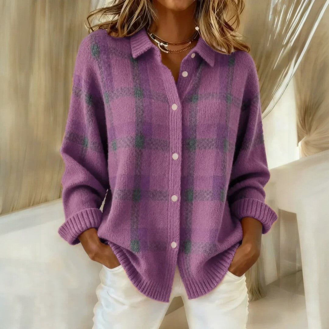 Janette | Checkered Knit Sweater