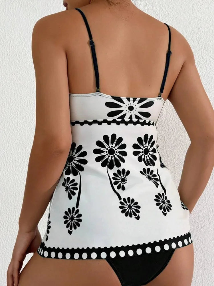 Margarita | Tankini Set with Floral Pattern and Tummy Control