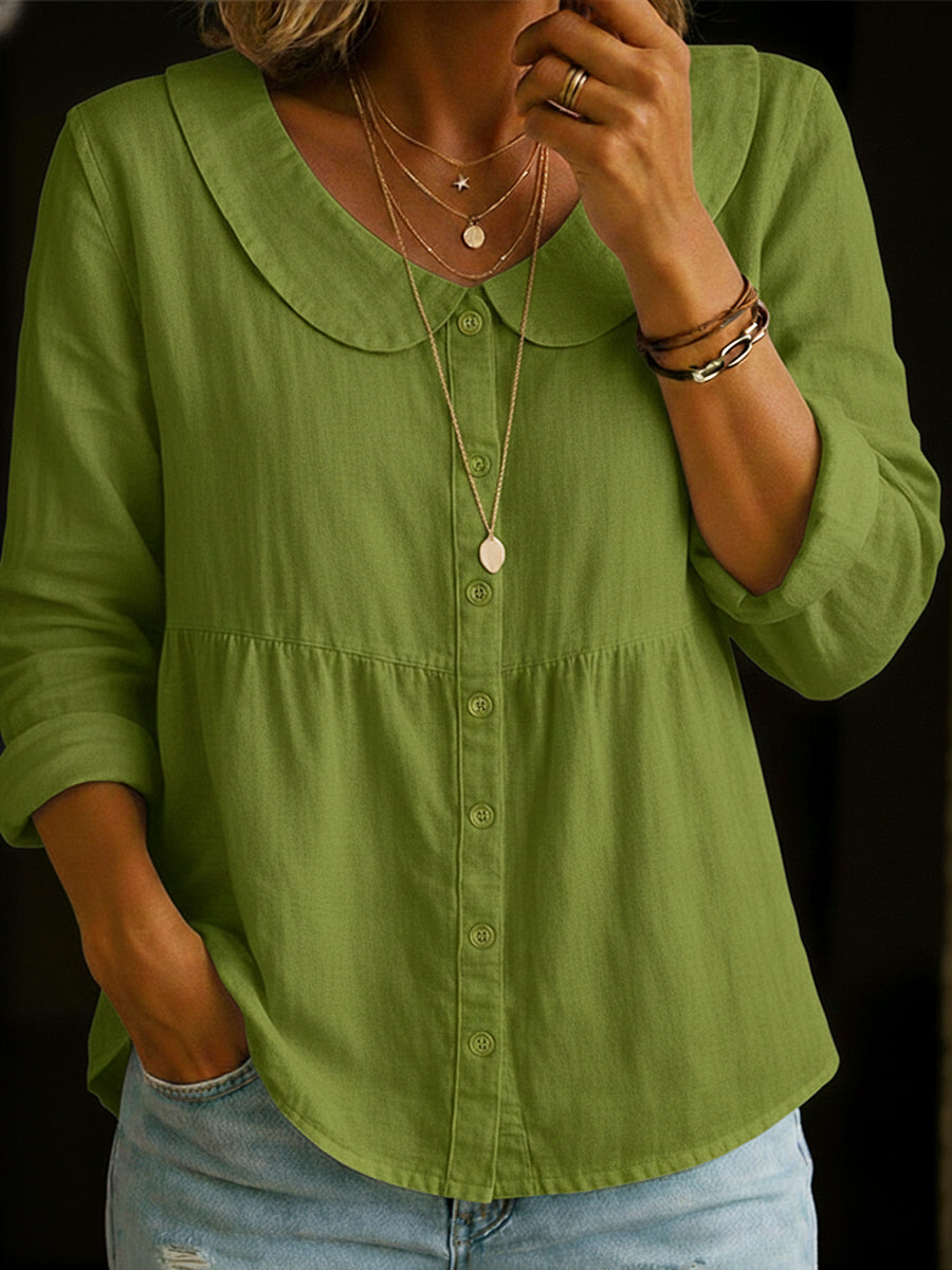 Arla | Blouse with Peter Pan Collar Made of Soft Linen