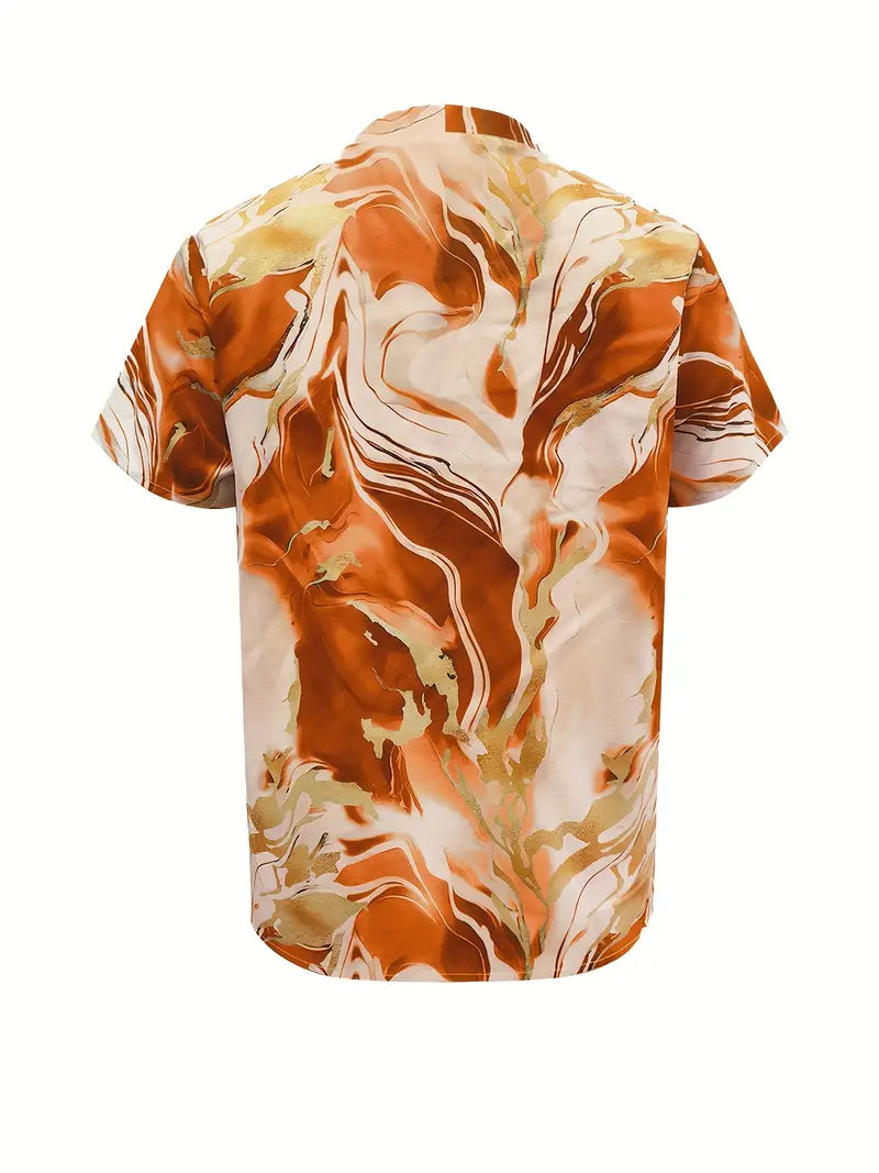 Mildred | Marble Print Short Sleeve Shirt