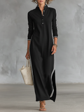 Sammy | Sweat Maxi Dress Button Collar