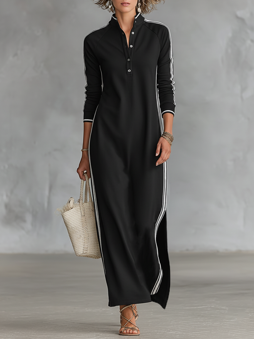Sammy | Sweat Maxi Dress Button Collar