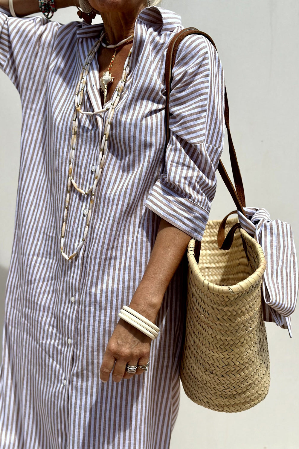 Sunna | Timeless Striped Shirt Dress with Elegant Comfort