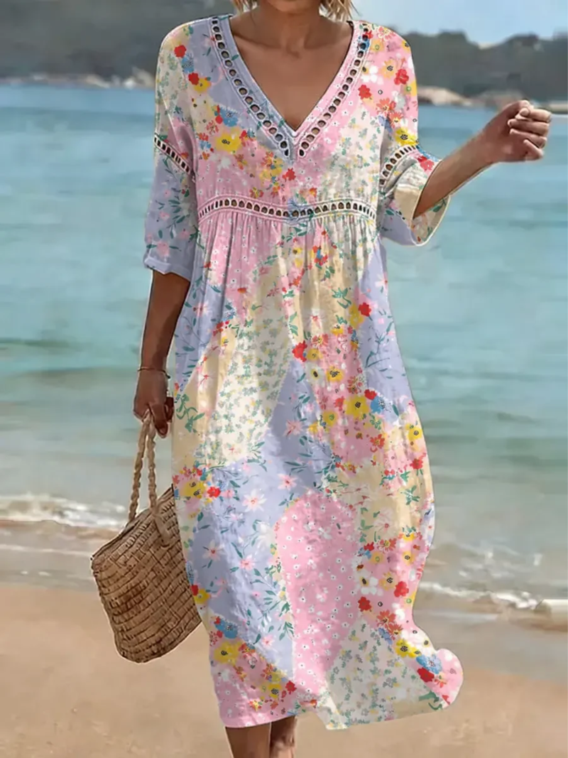 Chloe | Floral Patchwork Dress