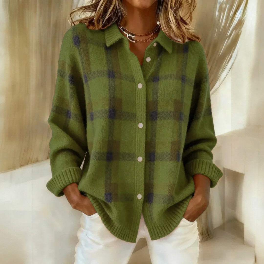 Janette | Checkered Knit Sweater