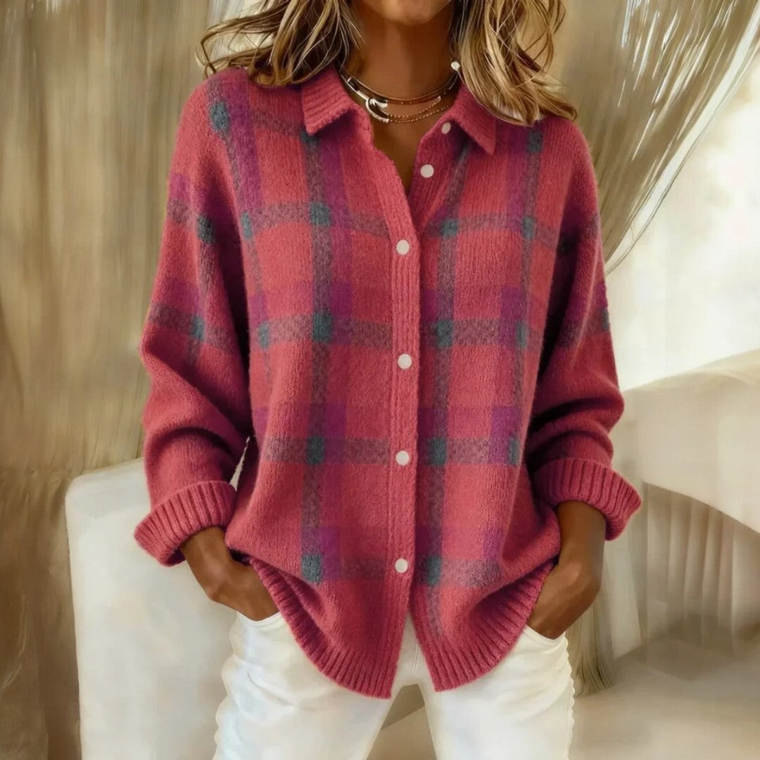 Janette | Checkered Knit Sweater