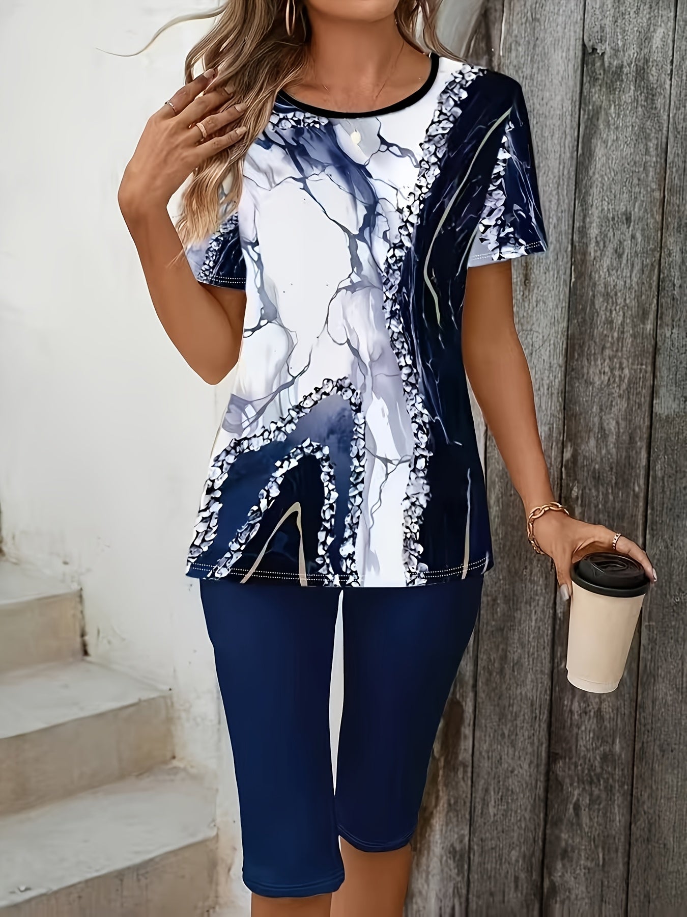 Lucianna | Printed Two-Piece Stretch Set