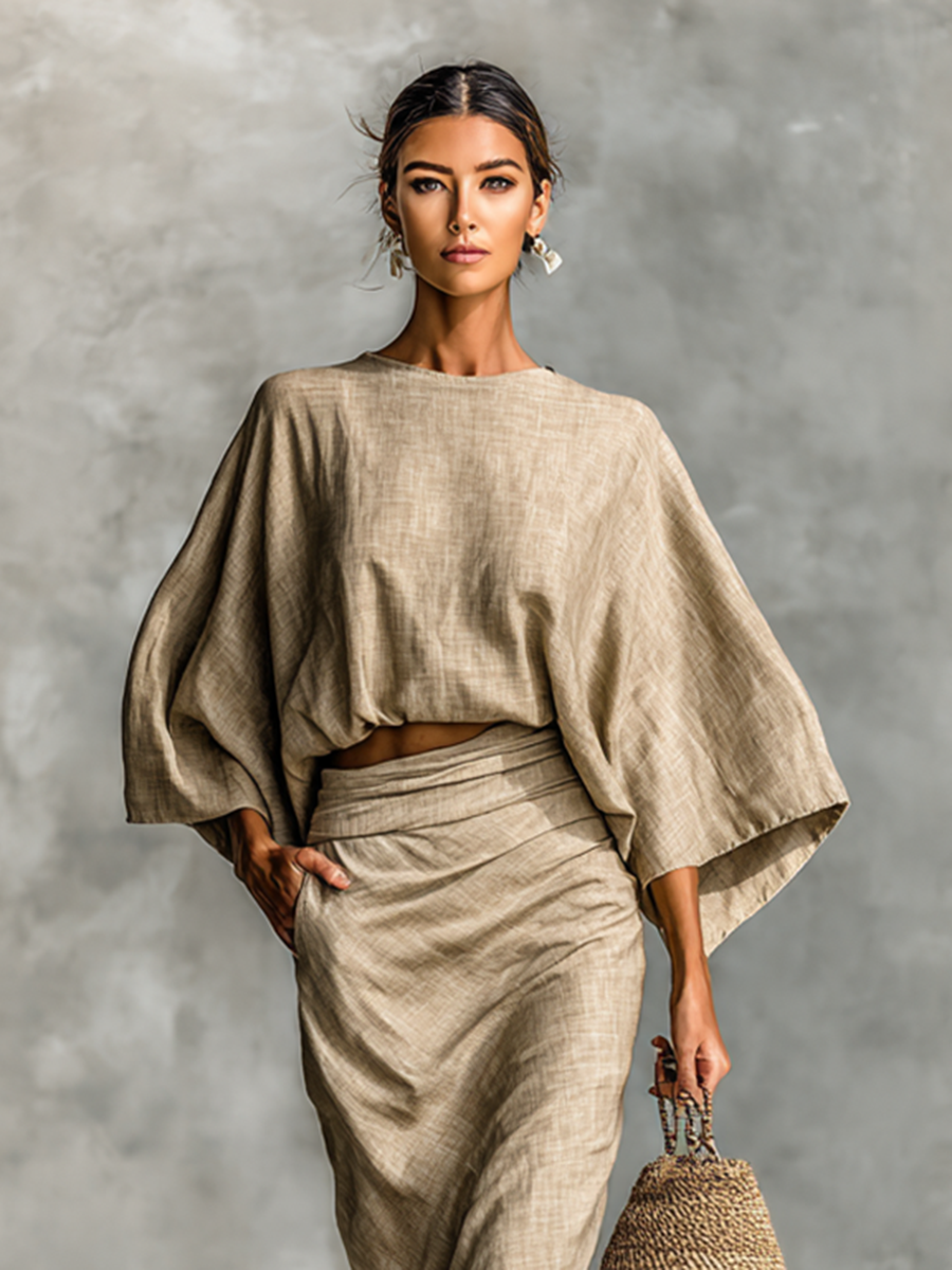 Kim | Cotton Linen Set Skirt