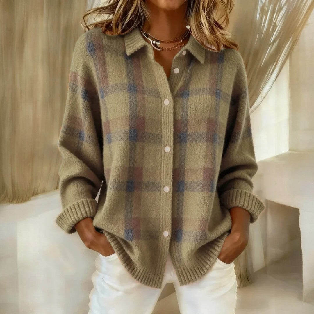 Janette | Checkered Knit Sweater