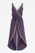 Dona | Unique Jumpsuit with Golden Details and Open Leg