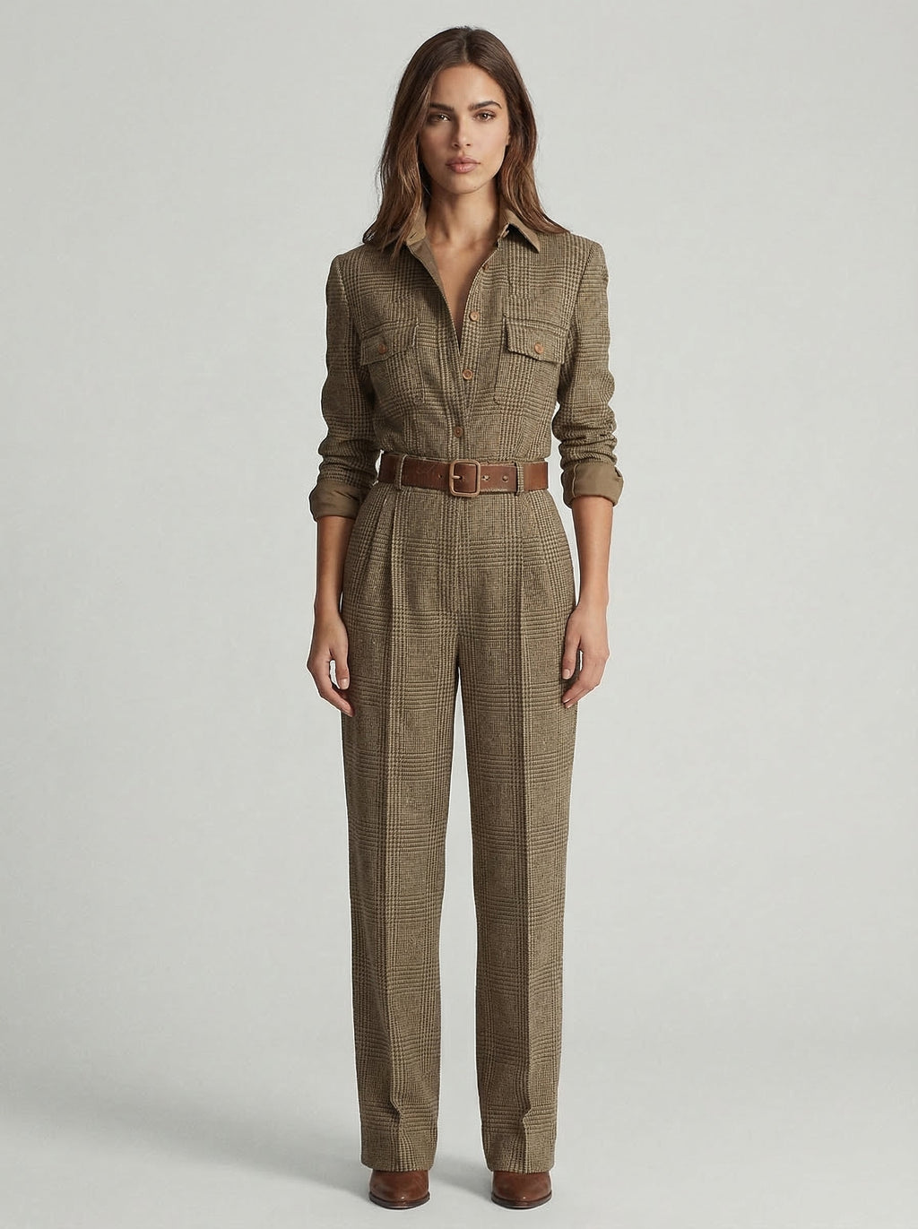 Celia | Checked Jumpsuit with Sophisticated Details